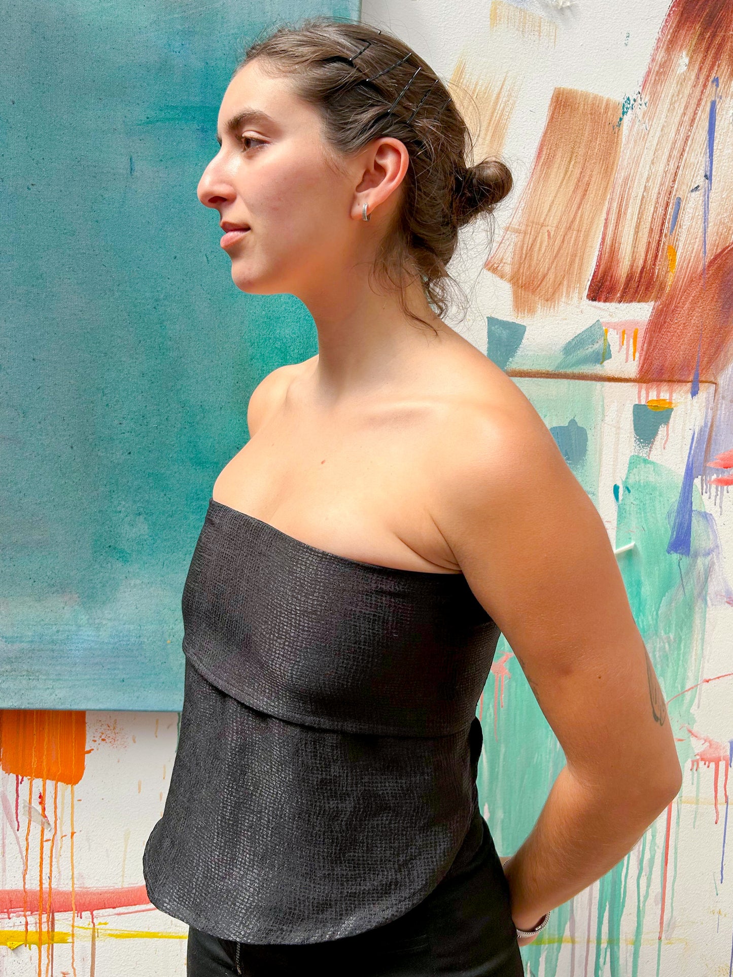 Top Bies Negro Textura