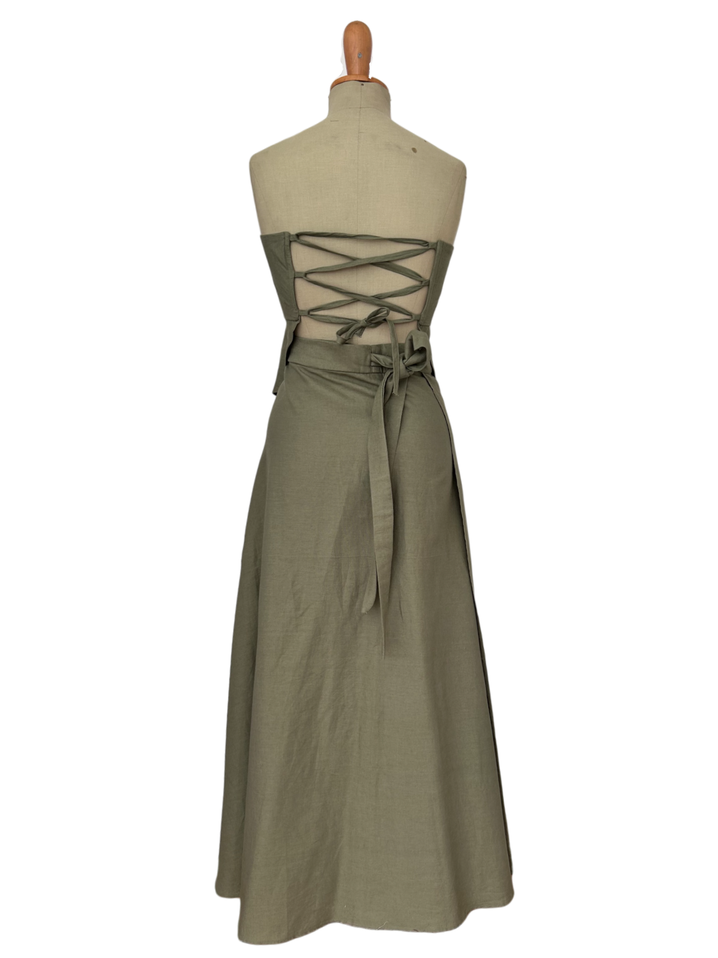 Conjunto Lino Falda pareo y top bies