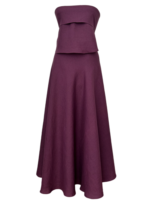 Conjunto Lino Falda pareo y top bies