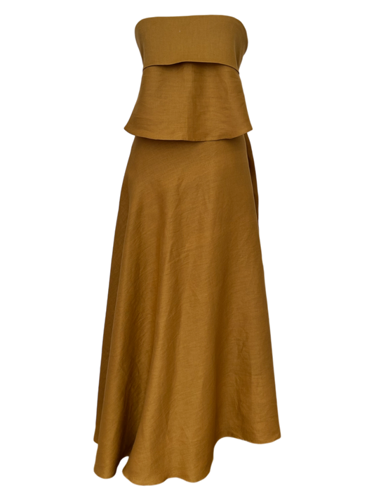 Conjunto Lino Falda pareo y top bies