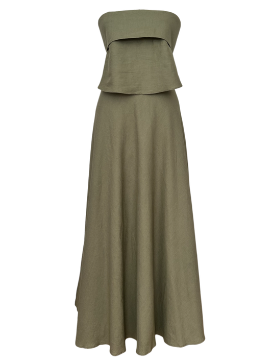 Conjunto Lino Falda pareo y top bies